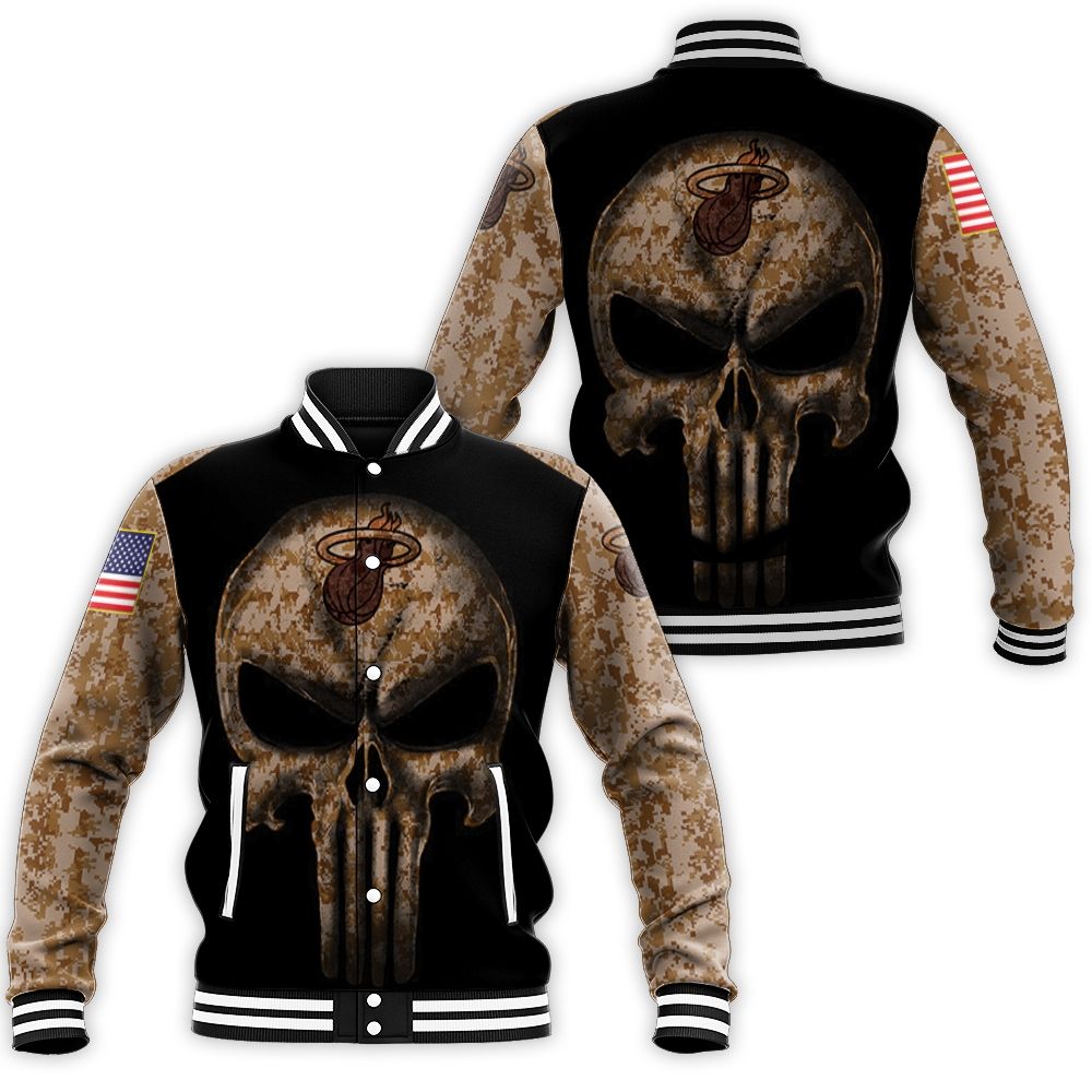 Camouflage Skull Heat American Flag Baseball Jacket Camouflage Skull Heat American Flag Baseball Jacket