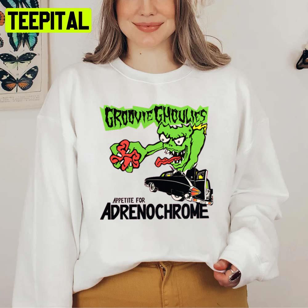 Cartoon Adrenochrome Groovie Goulies Unisex Sweatshirt Cartoon Adrenochrome Groovie Goulies Unisex Sweatshirt