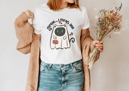Cat Cool Spirit Boho Motif Cottagecore Style Pumpkin Halloween Unisex Sweatshirt