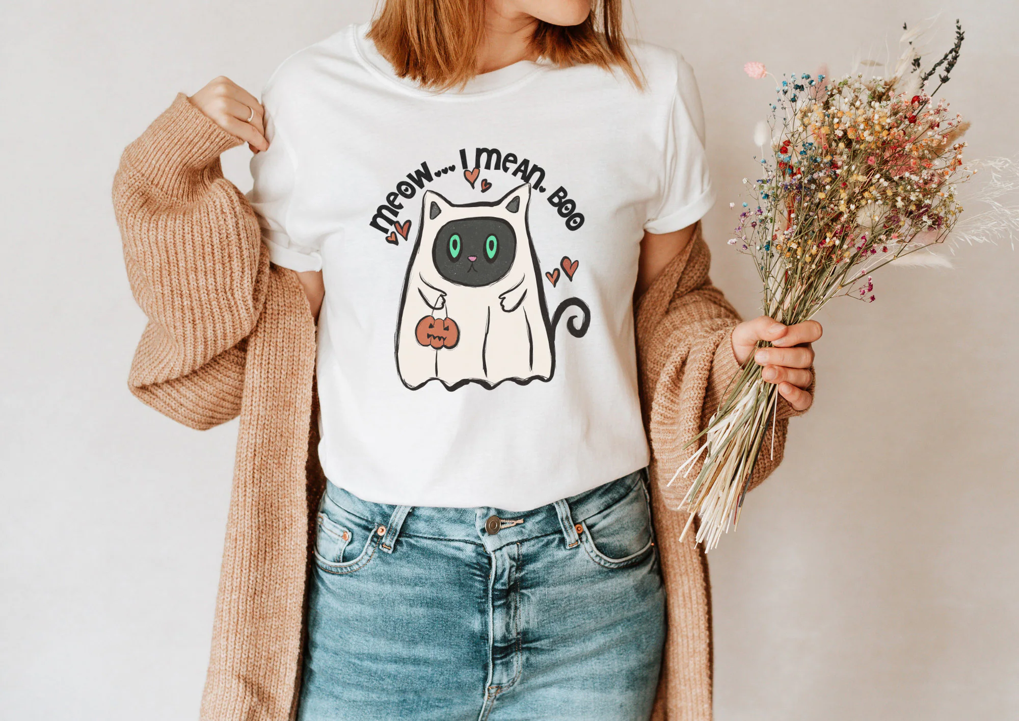 Cat Cool Spirit Boho Motif Cottagecore Style Pumpkin Halloween Unisex Sweatshirt Cat Cool Spirit Boho Motif Cottagecore Style Pumpkin Halloween Unisex Sweatshirt