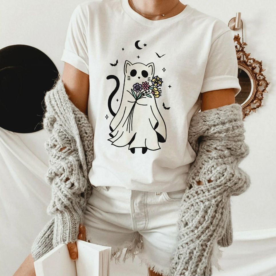 Cat Ghost Cute Halloween Shirt Cat Ghost Cute Halloween Shirt