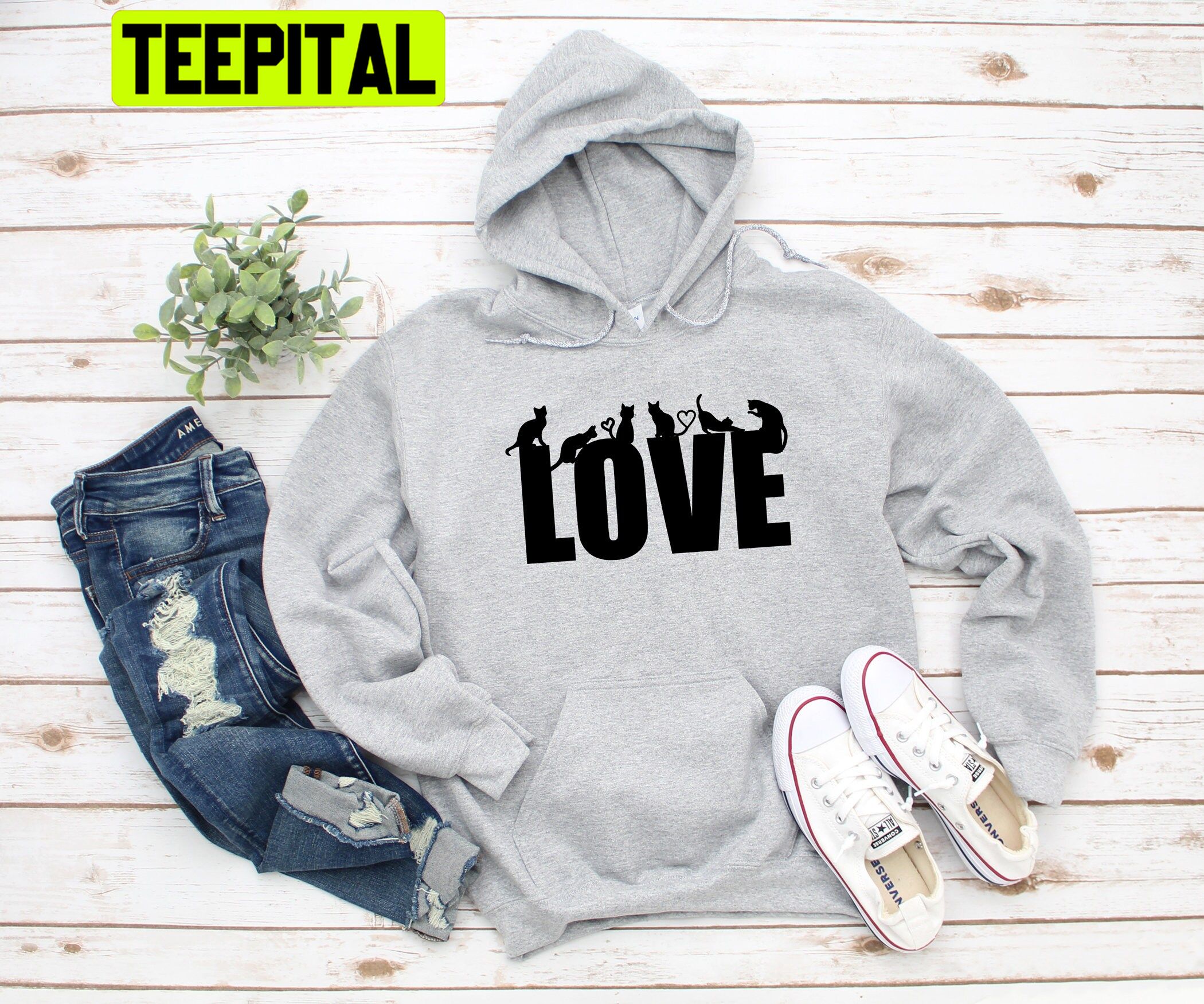 Cat Love Meow Trending Unisex Hoodie Cat Love Meow Trending Unisex Hoodie