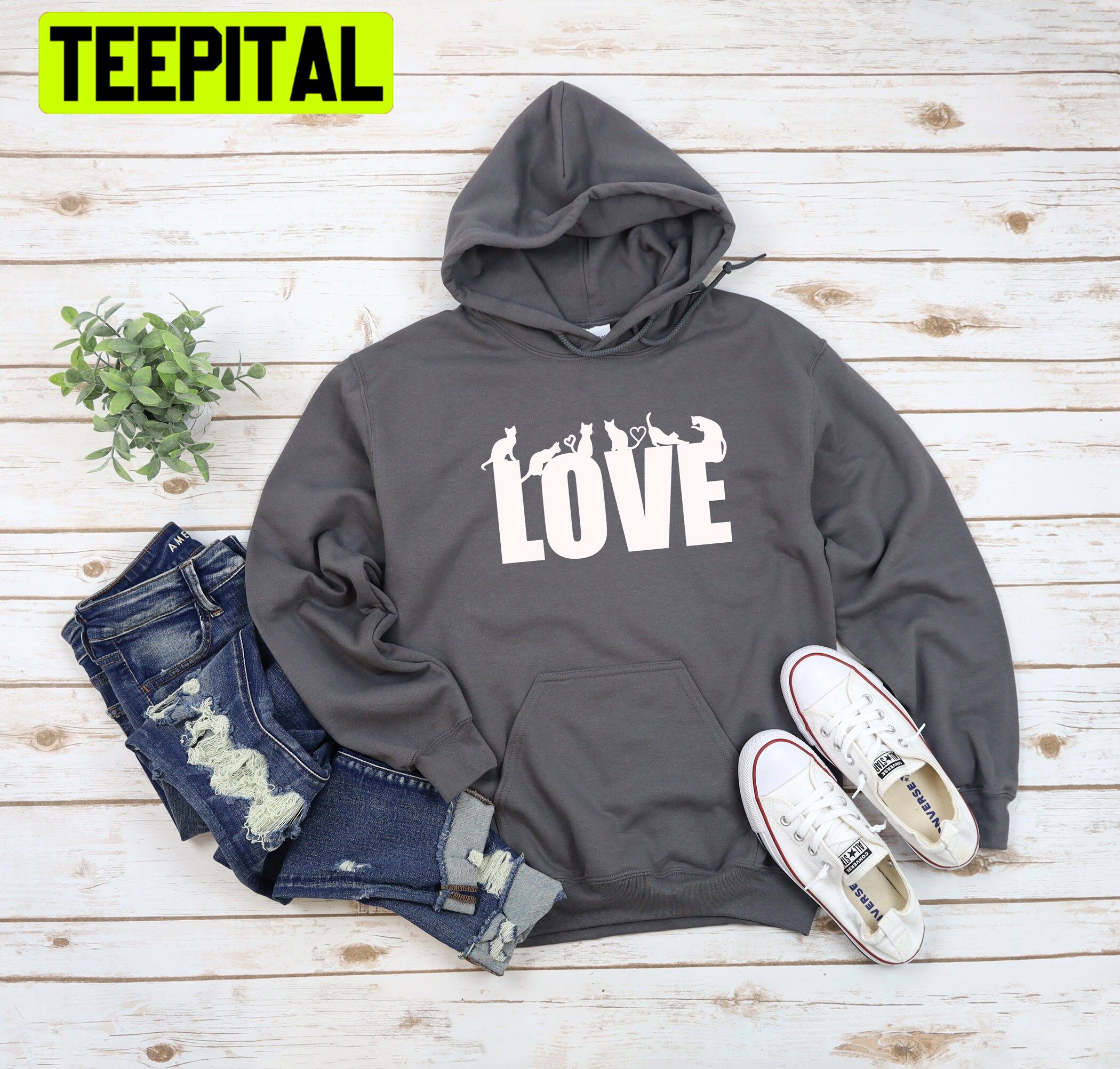 Cat Love Meow Trending Unisex Hoodie Cat Love Meow Trending Unisex Hoodie