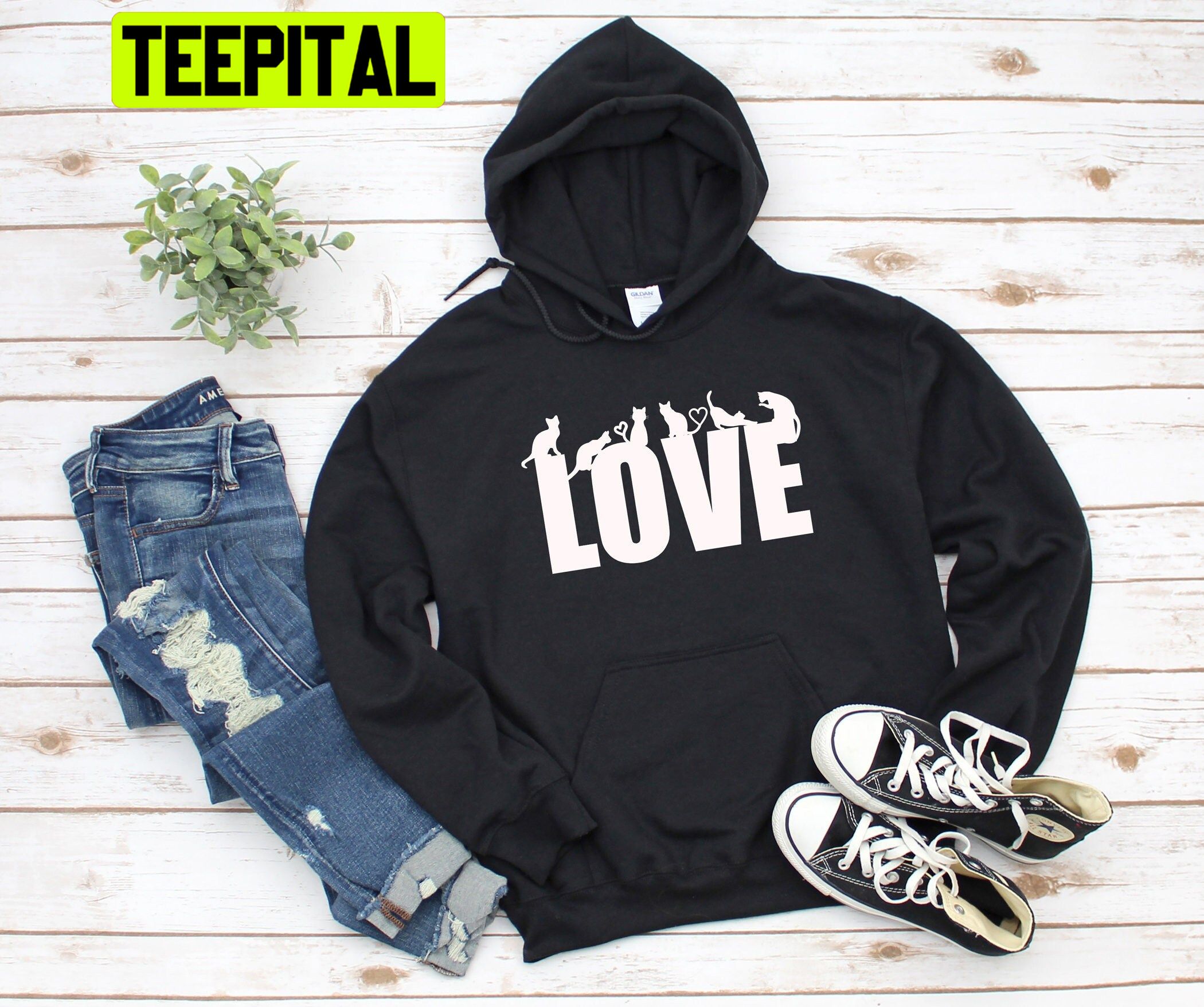 Cat Love Meow Trending Unisex Hoodie Cat Love Meow Trending Unisex Hoodie