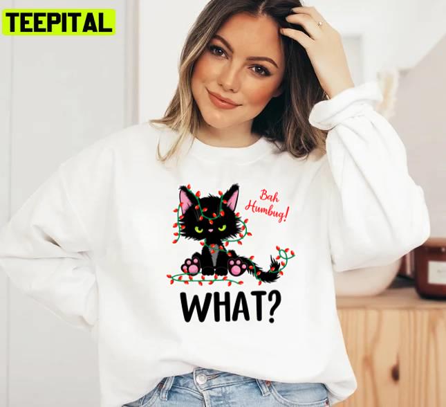 Cat What Funny Black Cat Tangled In Unisex Sweatshirt Cat What Funny Black Cat Tangled In Unisex Sweatshirt
