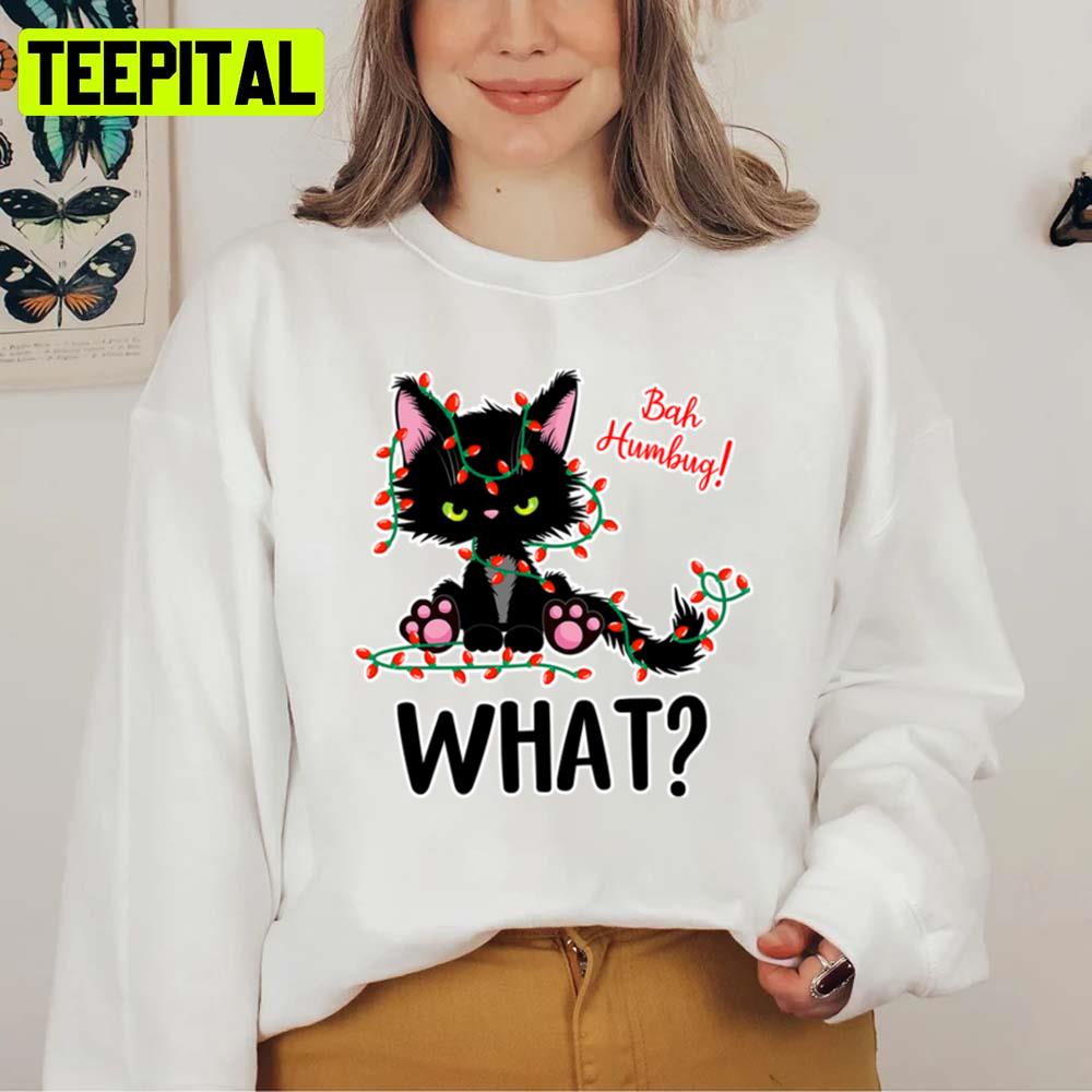 Cat What Funny Black Cat Tangled In Unisex Sweatshirt Cat What Funny Black Cat Tangled In Unisex Sweatshirt