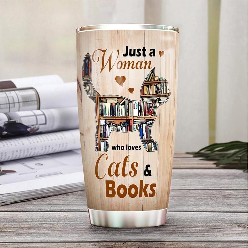Cats And Books Stainless Steel Cup Cats And Books Stainless Steel Cup