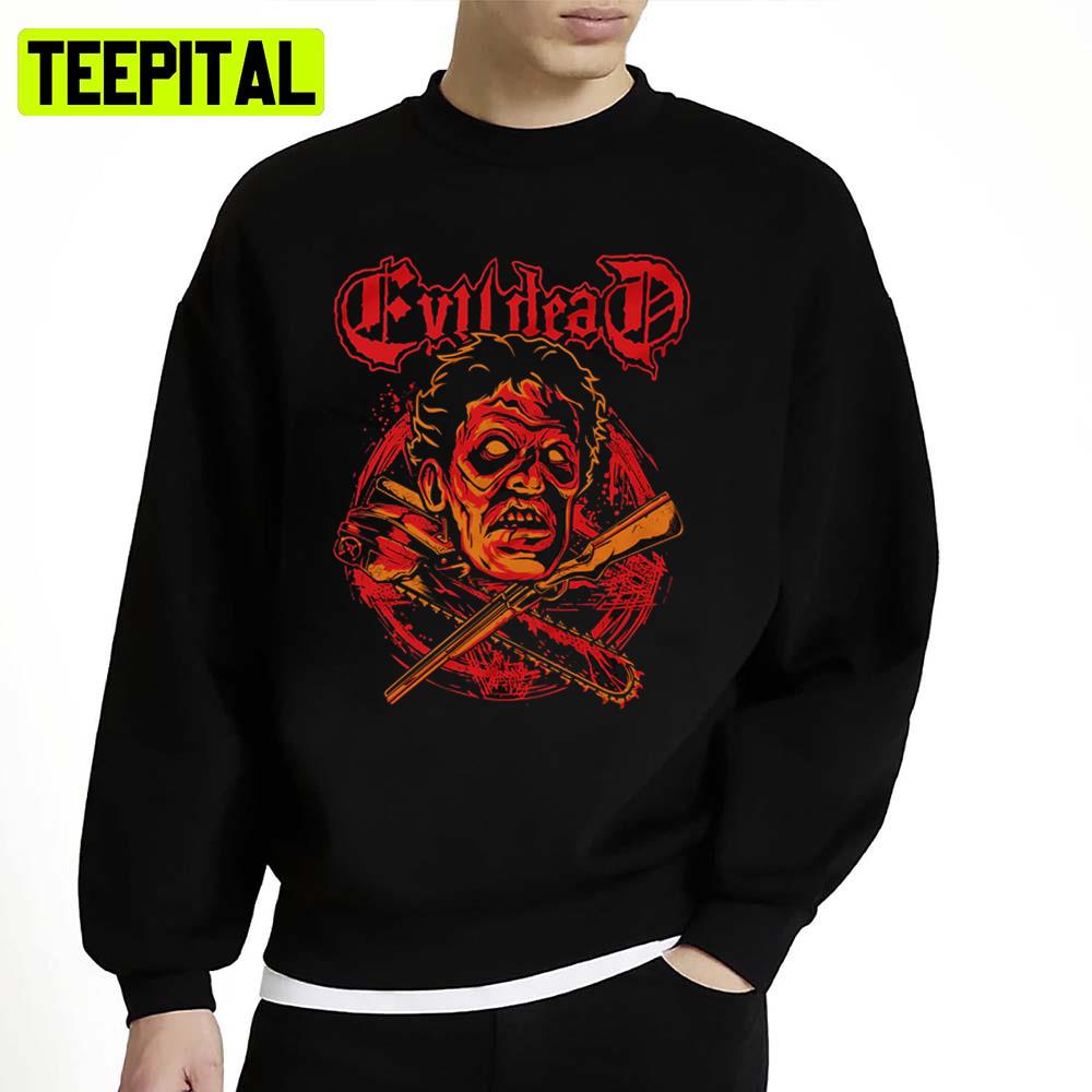 Chainsaw And Gun Evil Dead Unisex Sweatshirt Chainsaw And Gun Evil Dead Unisex Sweatshirt