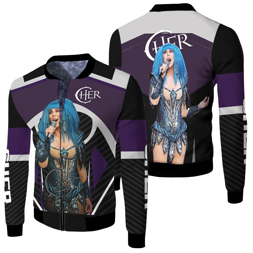 Cher Legend Signer Signed For Fan 3d Jersey Fleece Bomber Jacket Cher Legend Signer Signed For Fan 3d Jersey Fleece Bomber Jacket