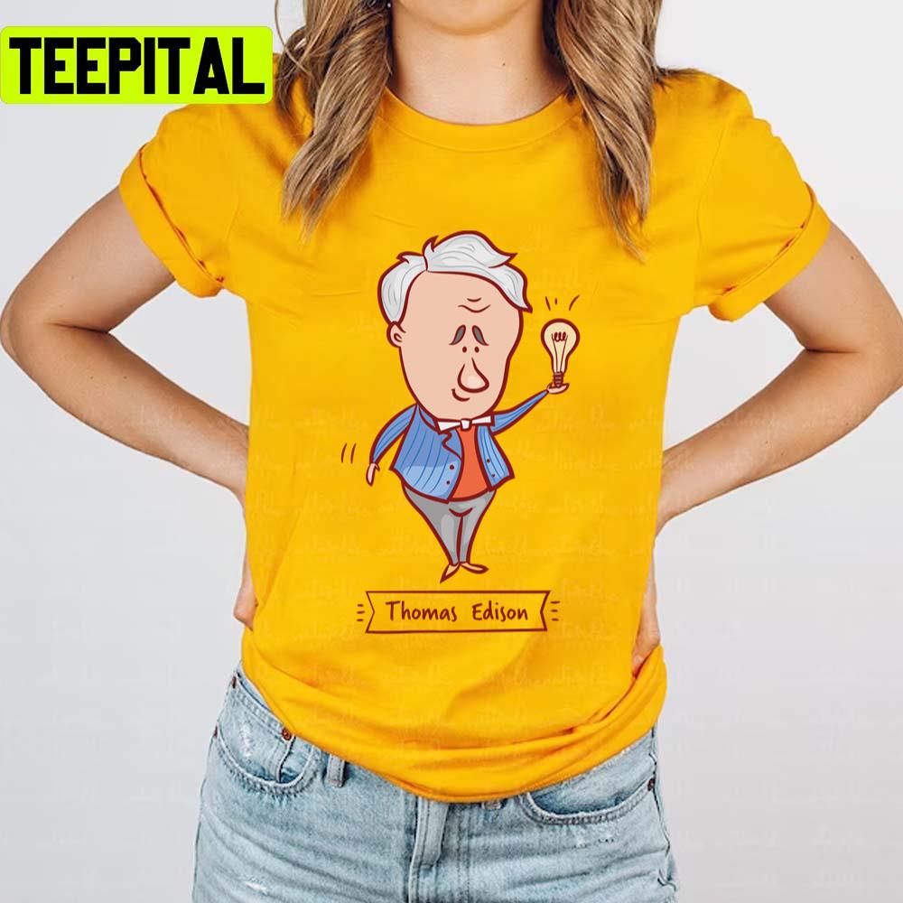 Chibi Art Light Bulbthomas Edison Unisex T-Shirt Chibi Art Light Bulbthomas Edison Unisex T-Shirt