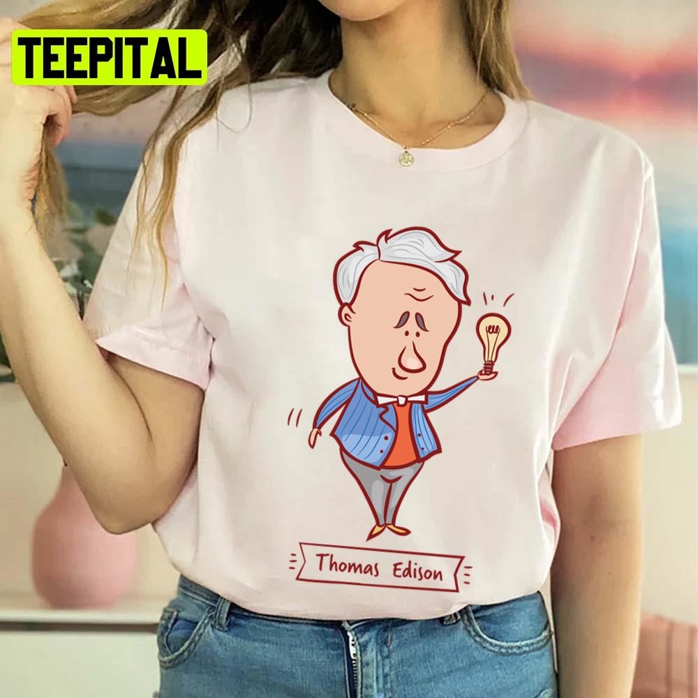 Chibi Art Light Bulbthomas Edison Unisex T-Shirt Chibi Art Light Bulbthomas Edison Unisex T-Shirt