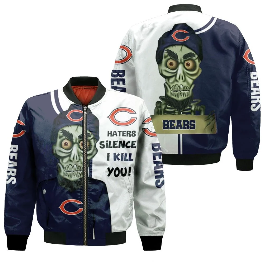Chicago Bears Haters I Kill You 3d Bomber Jacket Chicago Bears Haters I Kill You 3d Bomber Jacket