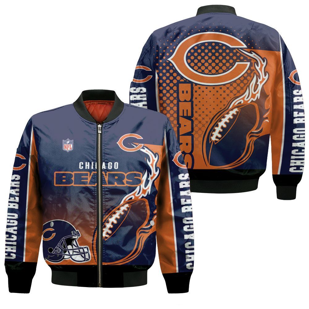 Chicago Bears Nfl Bomber 3d Jersey Bomber Jacket Chicago Bears Nfl Bomber 3d Jersey Bomber Jacket