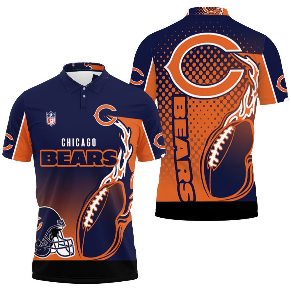 Chicago Bears Nfl Bomber 3d Jersey Polo Shirt Chicago Bears Nfl Bomber 3d Jersey Polo Shirt