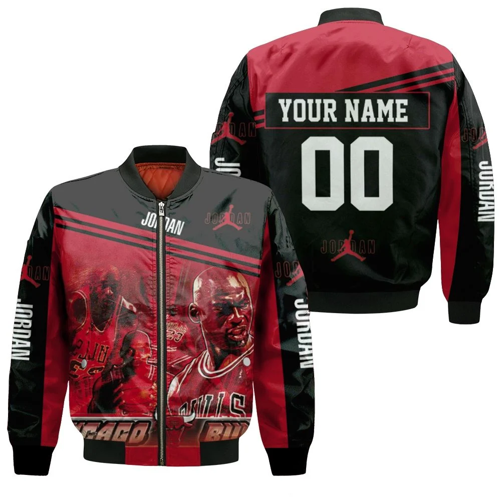 Chicago Bulls Michael Jordan 23 Personalized Bomber Jacket Chicago Bulls Michael Jordan 23 Personalized Bomber Jacket