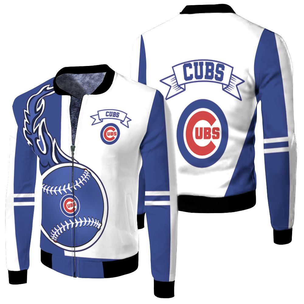Chicago Cubs 3d Fleece Bomber Jacket Chicago Cubs 3d Fleece Bomber Jacket