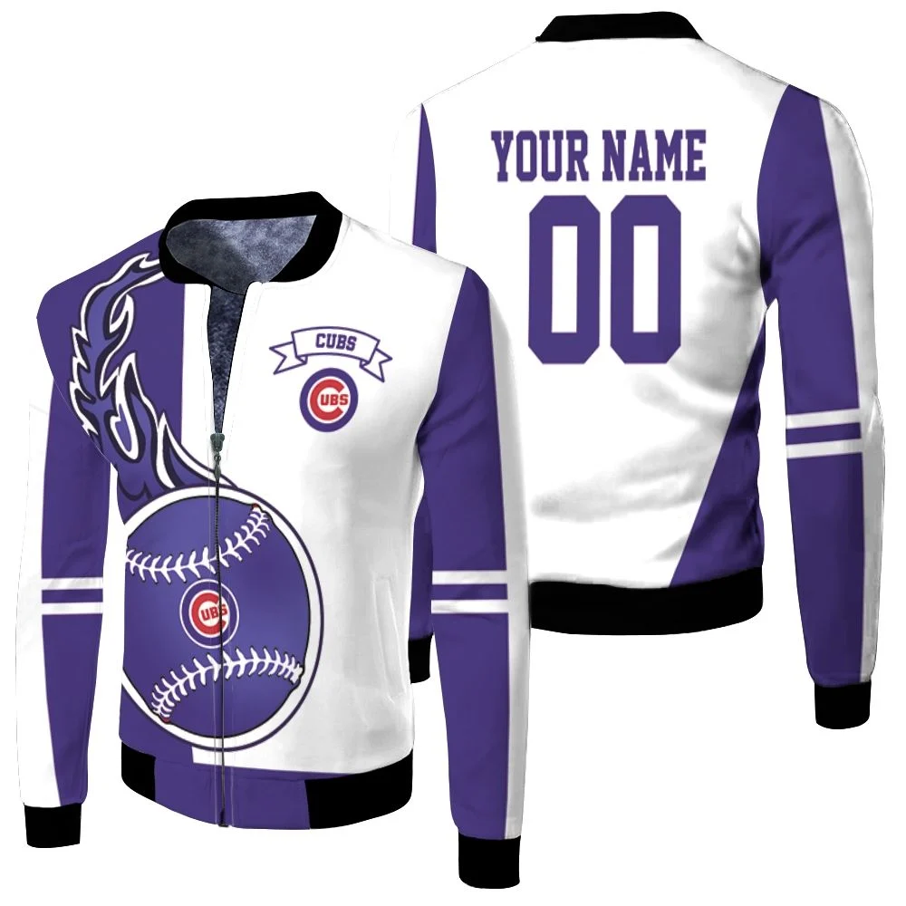 Chicago Cubs 3d Personalized Fleece Bomber Jacket Chicago Cubs 3d Personalized Fleece Bomber Jacket