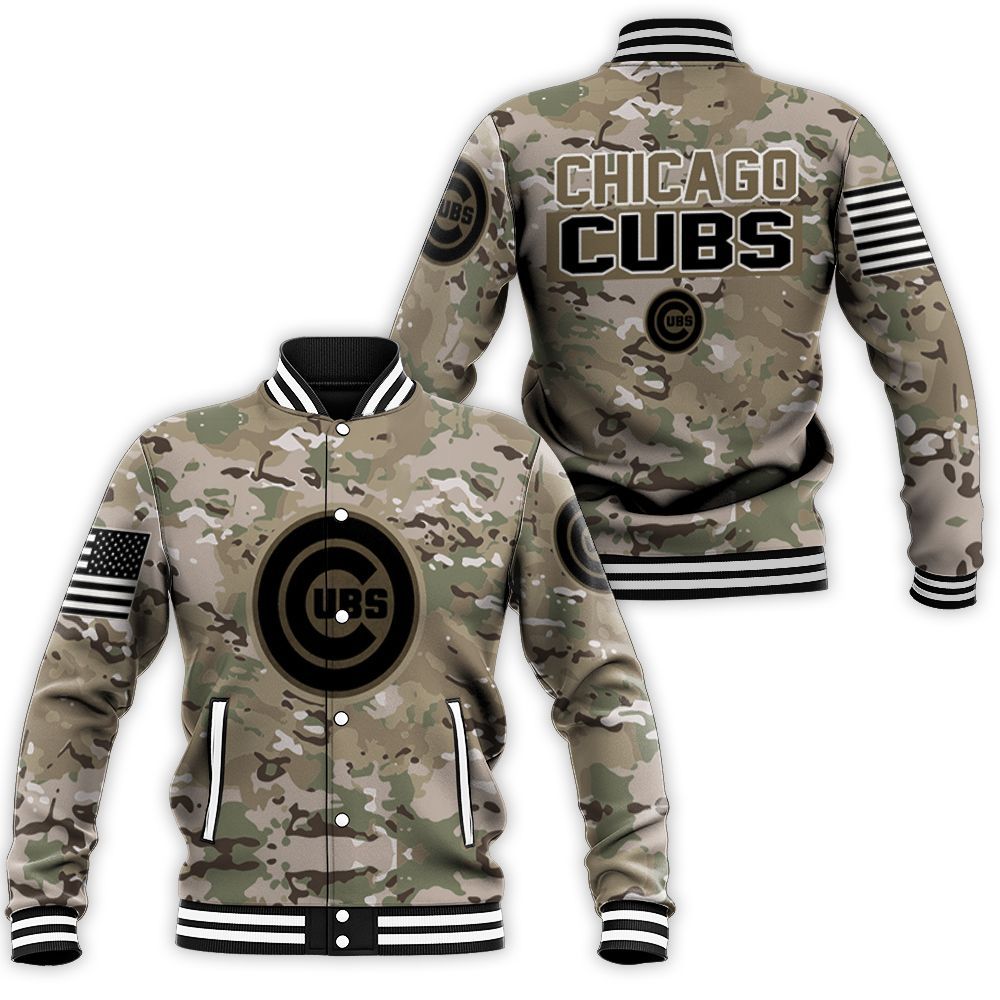 Chicago Cubs Camouflage Veteran 3d Jersey Baseball Jacket Chicago Cubs Camouflage Veteran 3d Jersey Baseball Jacket