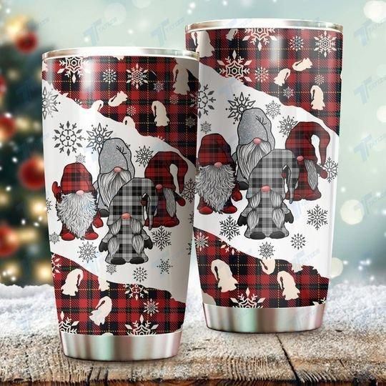 Christmas Tartan Gnome Stainless Steel Cup Christmas Tartan Gnome Stainless Steel Cup