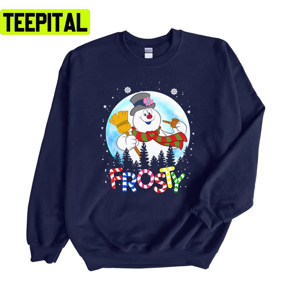 Chubby Frosty The Snowman Candy Design Unisex Sweatshirt Chubby Frosty The Snowman Candy Design Unisex Sweatshirt