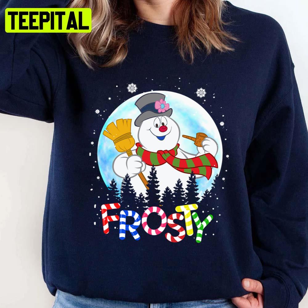 Chubby Frosty The Snowman Candy Design Unisex Sweatshirt Chubby Frosty The Snowman Candy Design Unisex Sweatshirt