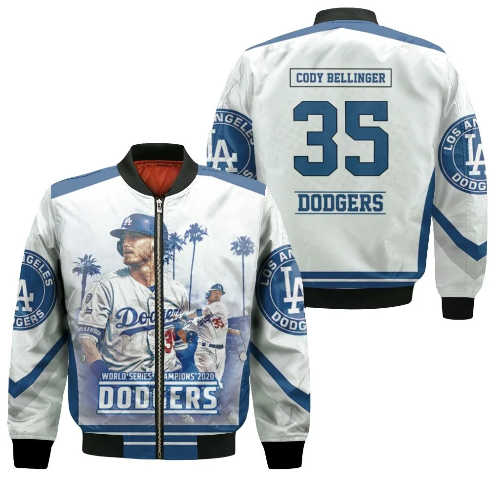 Cody Bellinger 35 La Dodgers Bomber Jacket Cody Bellinger 35 La Dodgers Bomber Jacket