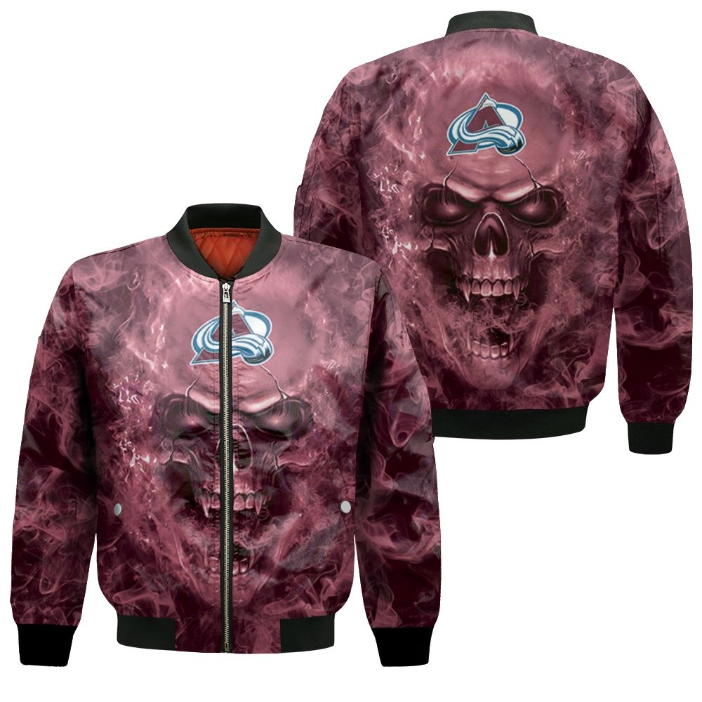 Colorado Avalanche Nhl Fans Skull Bomber Jacket Colorado Avalanche Nhl Fans Skull Bomber Jacket
