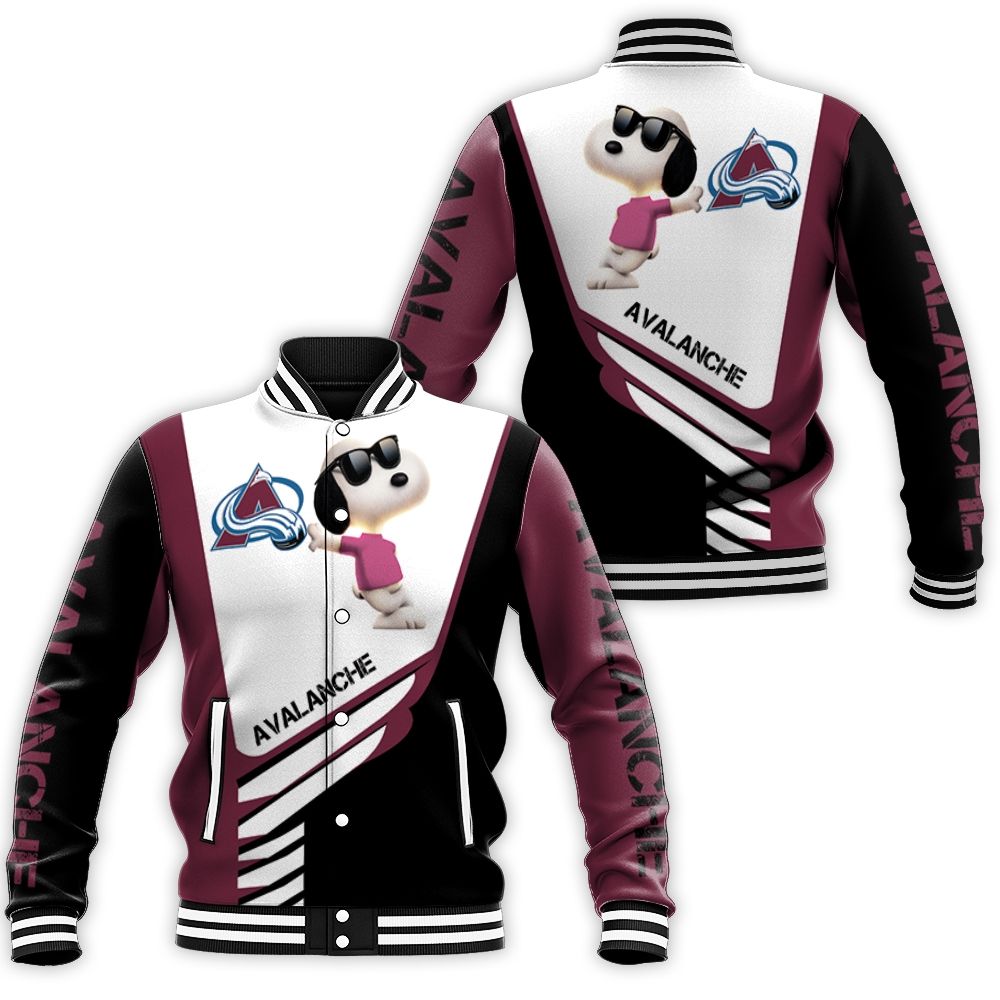 Colorado Avalanche Snoopy For Fans 3d Baseball Jacket Colorado Avalanche Snoopy For Fans 3d Baseball Jacket