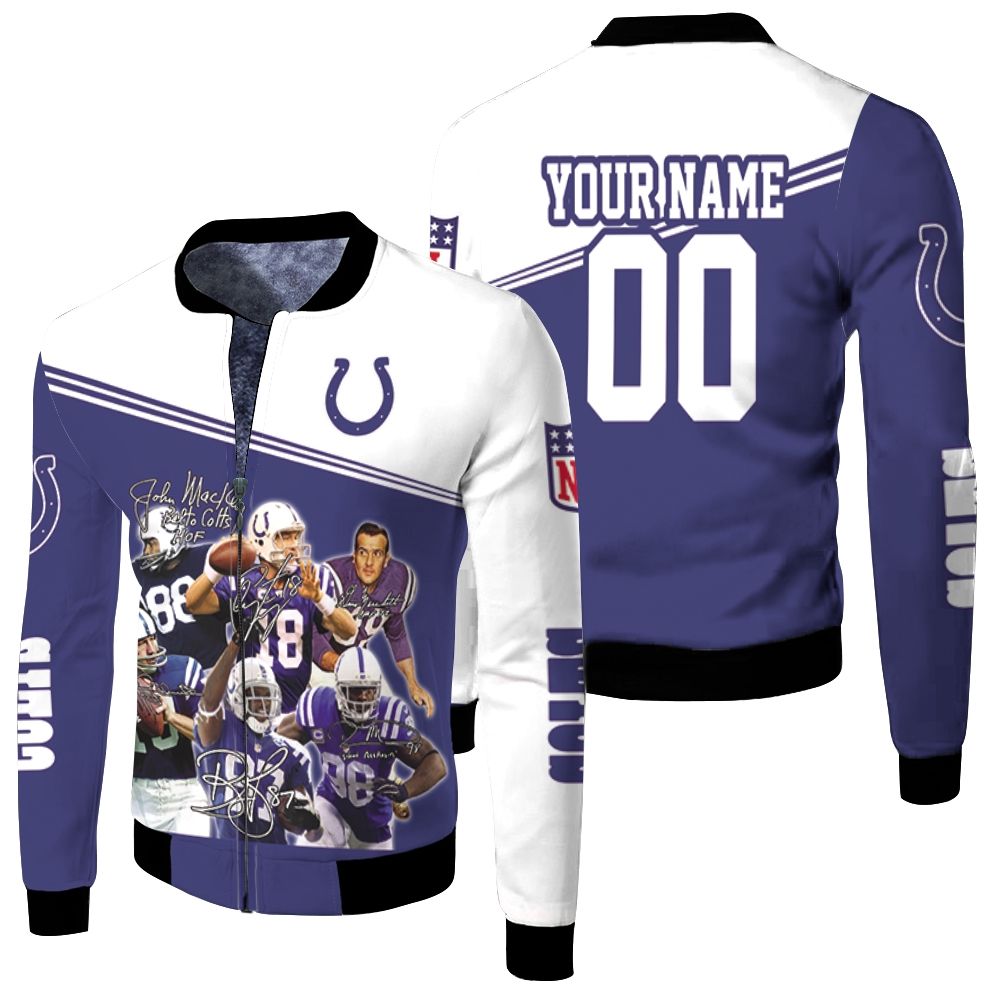 Colts 3d Personalized Fleece Bomber Jacket Colts 3d Personalized Fleece Bomber Jacket