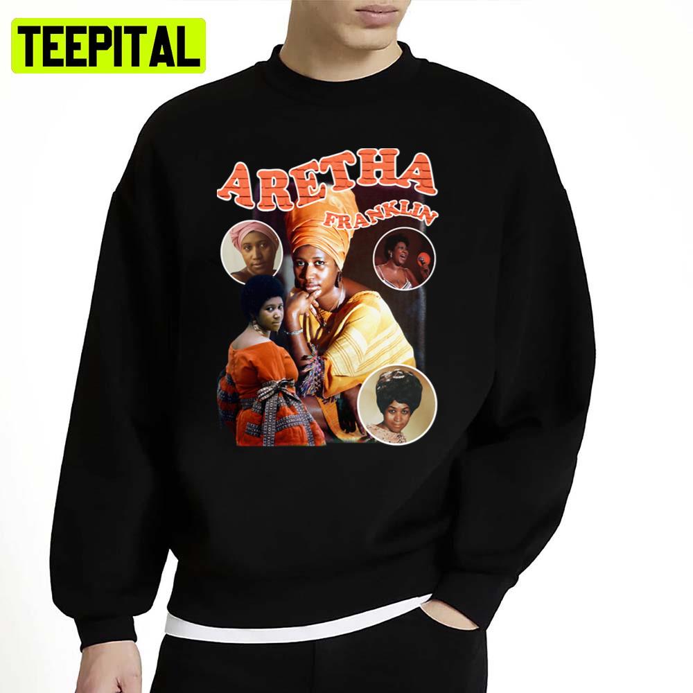 Custom Aretha Franklin Portrait Design Unisex Sweatshirt Custom Aretha Franklin Portrait Design Unisex Sweatshirt