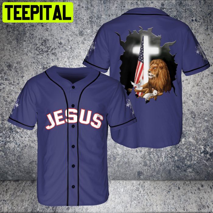 Custom Christian And Lion Jesus Amazing Cross Baseball Jersey Custom Christian And Lion Jesus Amazing Cross Baseball Jersey