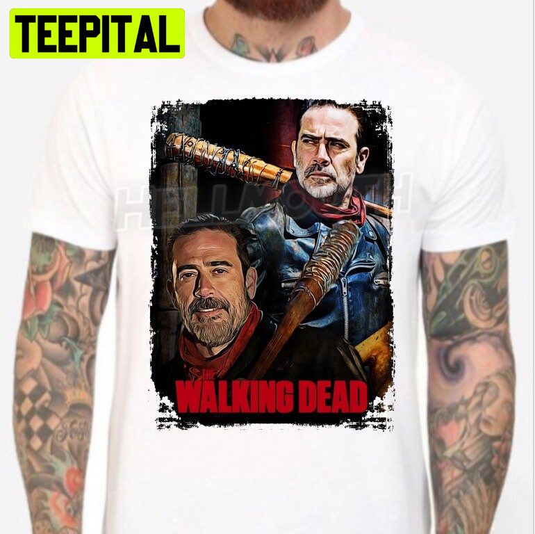 Custom Made Negan With Lucille From The Walking Dead White Jeffrey Dean Morgan Halloween Trending Unsiex T-Shirt Custom Made Negan With Lucille From The Walking Dead White Jeffrey Dean Morgan Halloween Trending Unsiex T-Shirt