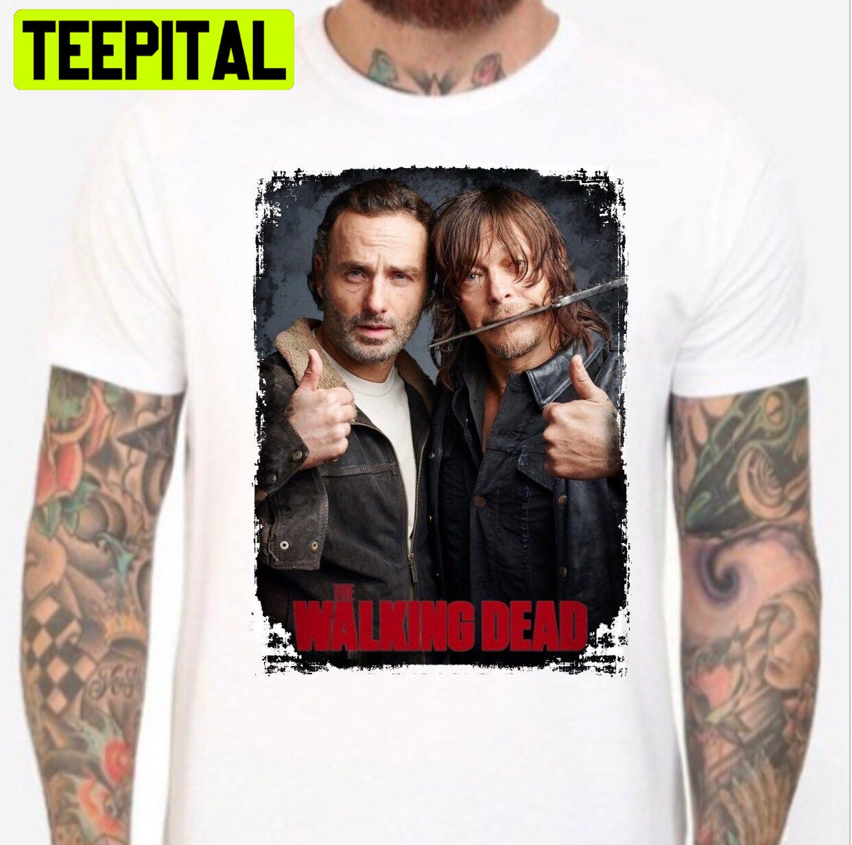 Custom Made Rick And Daryl From The Walking Dead Andrew Lincoln Norman Reedus Halloween Trending Unsiex T-Shirt Custom Made Rick And Daryl From The Walking Dead Andrew Lincoln Norman Reedus Halloween Trending Unsiex T-Shirt