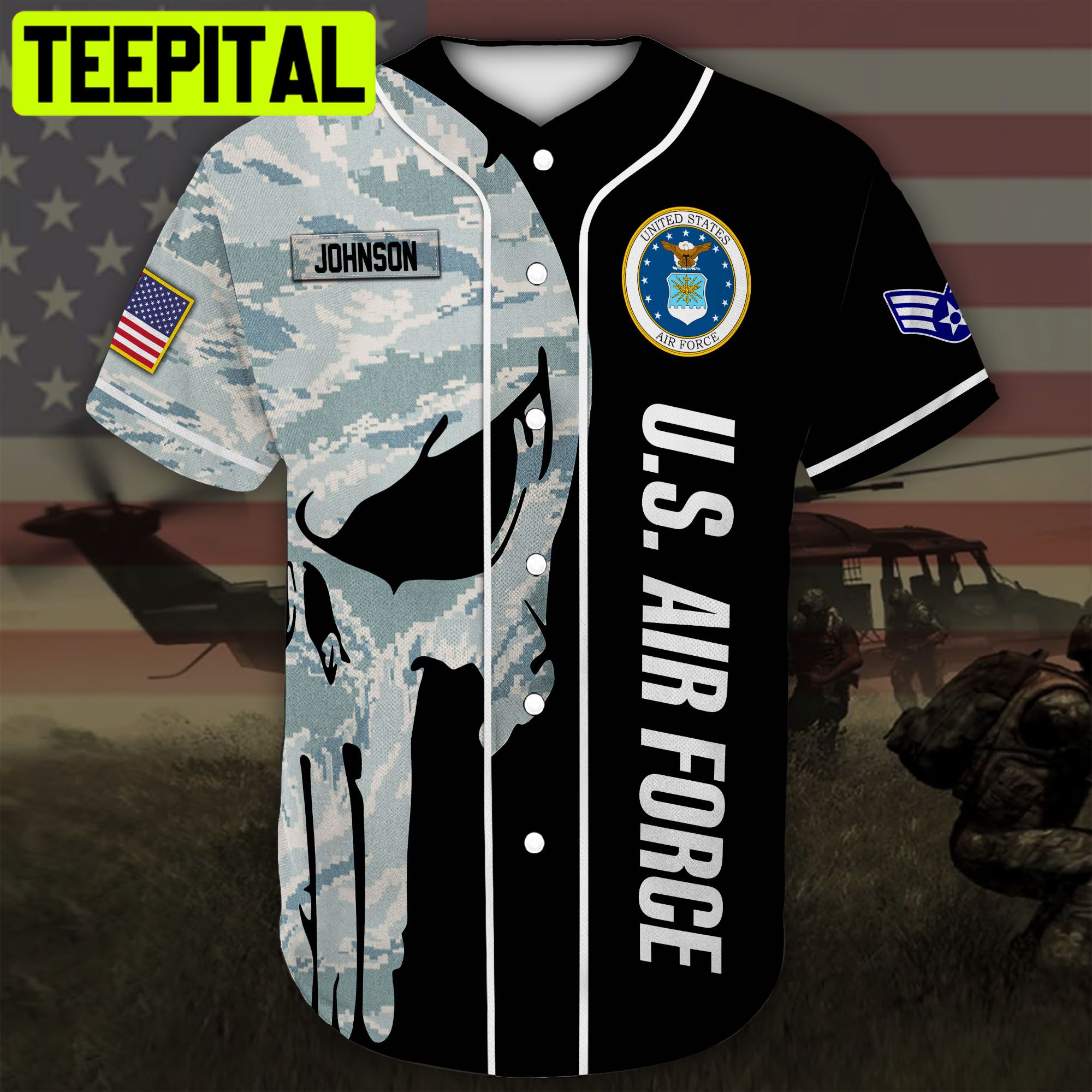 Custom Name Baseball Jersey United States Air Force All Over Printed Trending Baseball Jersey Custom Name Baseball Jersey United States Air Force All Over Printed Trending Baseball Jersey