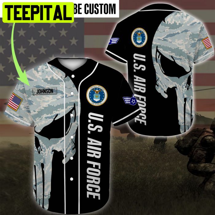 Custom Name Baseball Jersey United States Air Force All Over Printed Trending Baseball Jersey Custom Name Baseball Jersey United States Air Force All Over Printed Trending Baseball Jersey