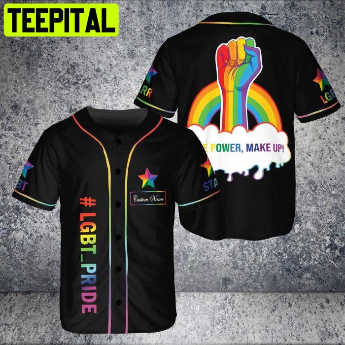 Custom Name LGBT Pride Hand Support Love Is Love LGBT Rainbow 3D Baseball Jersey Custom Name LGBT Pride Hand Support Love Is Love LGBT Rainbow 3D Baseball Jersey