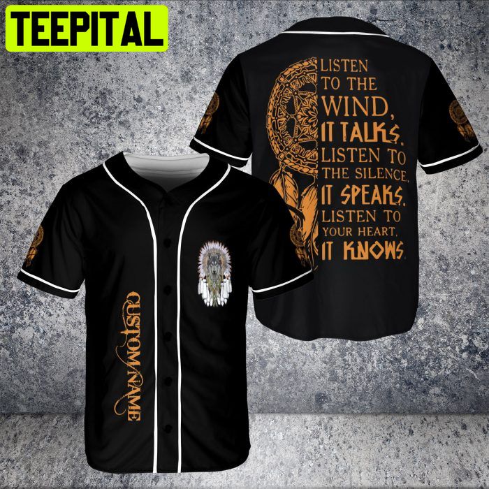Custom Name Native American Headdress Wolf Cherokee Pride Tribe Baseball Jersey Custom Name Native American Headdress Wolf Cherokee Pride Tribe Baseball Jersey