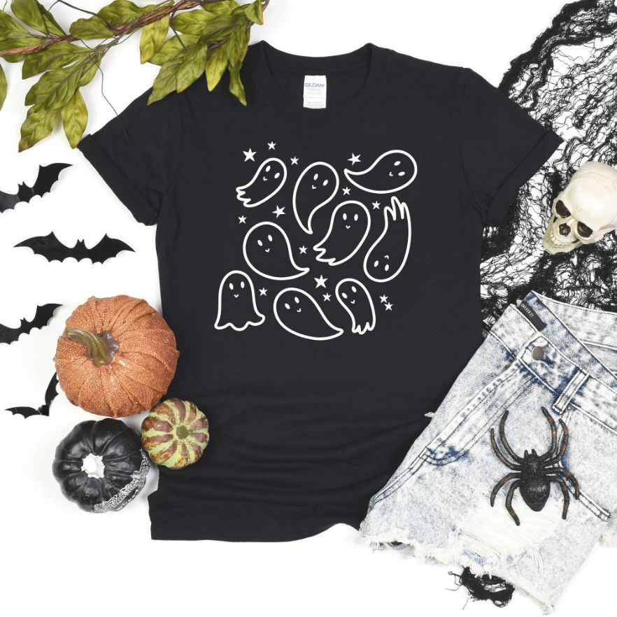 Cute Ghost Pattern Halloween T-Shirt Cute Ghost Pattern Halloween T-Shirt
