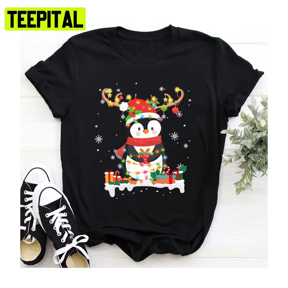 Cute Penguin Reindeer Santa Hat Xmas Christmas Penguin Unisex Sweatshirt Cute Penguin Reindeer Santa Hat Xmas Christmas Penguin Unisex Sweatshirt
