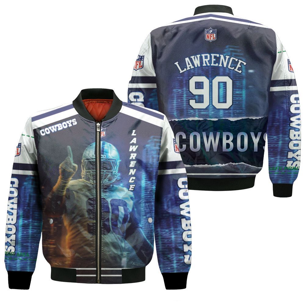 Dallas Cowboys Demarcus Lawrence 90 3d Bomber Jacket Dallas Cowboys Demarcus Lawrence 90 3d Bomber Jacket