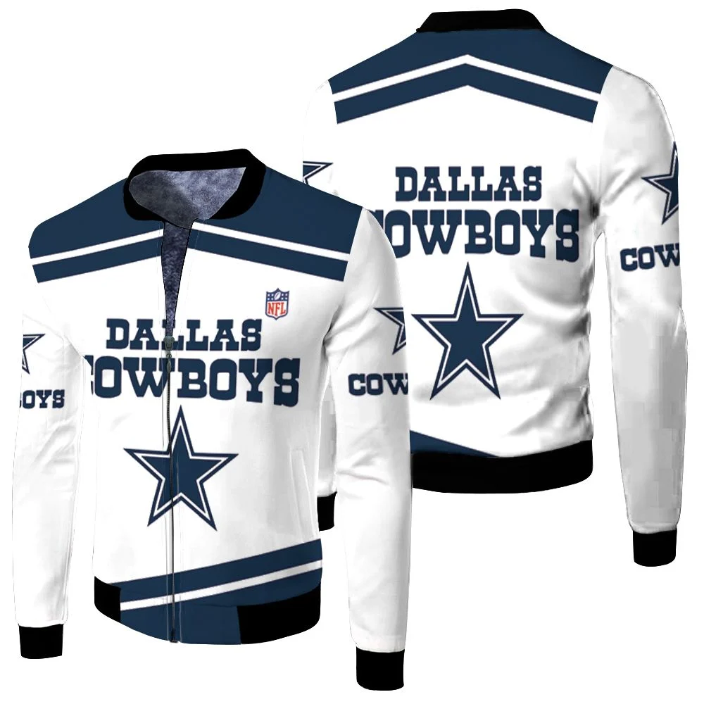 Dallas Cowboys Nlf Lover 3d Jersey Fleece Bomber Jacket Dallas Cowboys Nlf Lover 3d Jersey Fleece Bomber Jacket