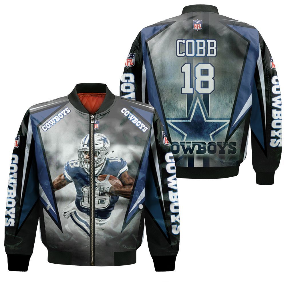 Dallas Cowboys Randall Cobb 18 3d Bomber Jacket Dallas Cowboys Randall Cobb 18 3d Bomber Jacket
