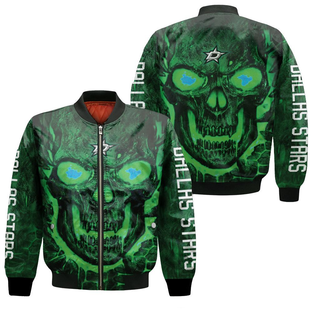 Dallas Stars Skull 3d Jersey Bomber Jacket Dallas Stars Skull 3d Jersey Bomber Jacket