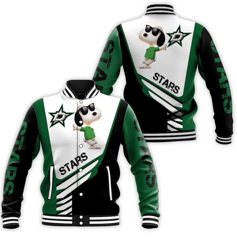 Dallas Stars Snoopy For Fans 3d Baseball Jacket Dallas Stars Snoopy For Fans 3d Baseball Jacket