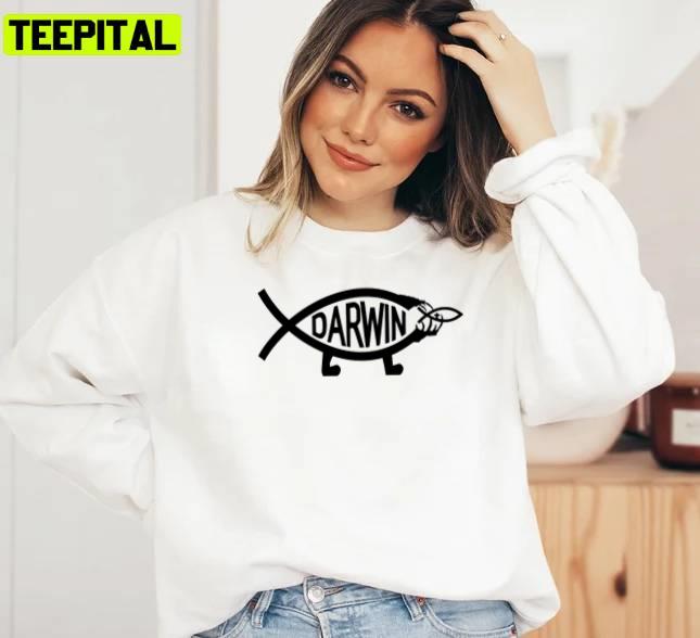 Darwin Fish Snack Charles Darwin Unisex Sweatshirt Darwin Fish Snack Charles Darwin Unisex Sweatshirt