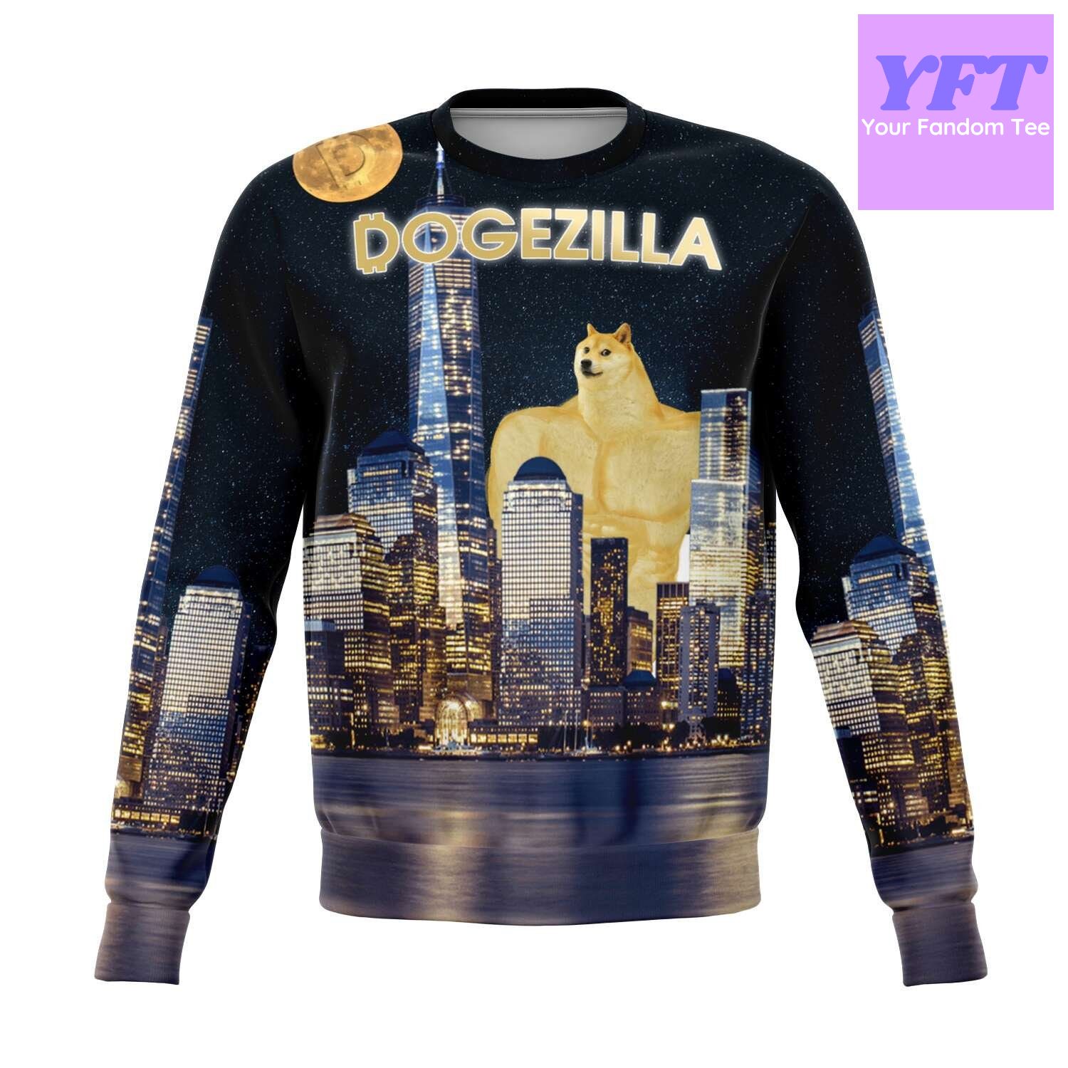 Dogezilla 3d Ugly Christmas Sweater Dogezilla 3d Ugly Christmas Sweater