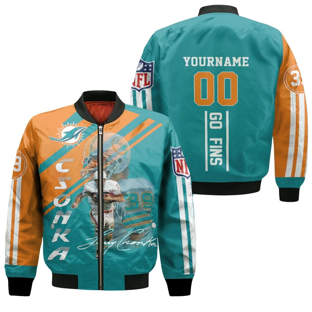 Dolphins Larry Csonka 3d Bomber Jacket Dolphins Larry Csonka 3d Bomber Jacket