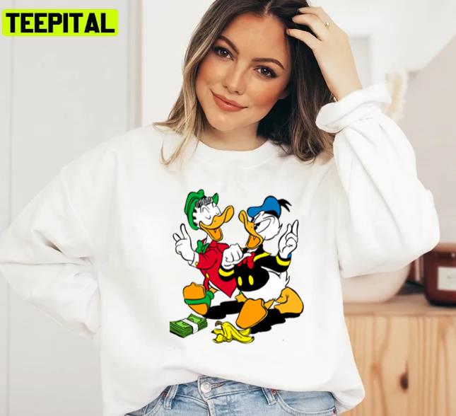 Donald Duck Family Donald Duck Illustration Unisex Sweatshirt Donald Duck Family Donald Duck Illustration Unisex Sweatshirt