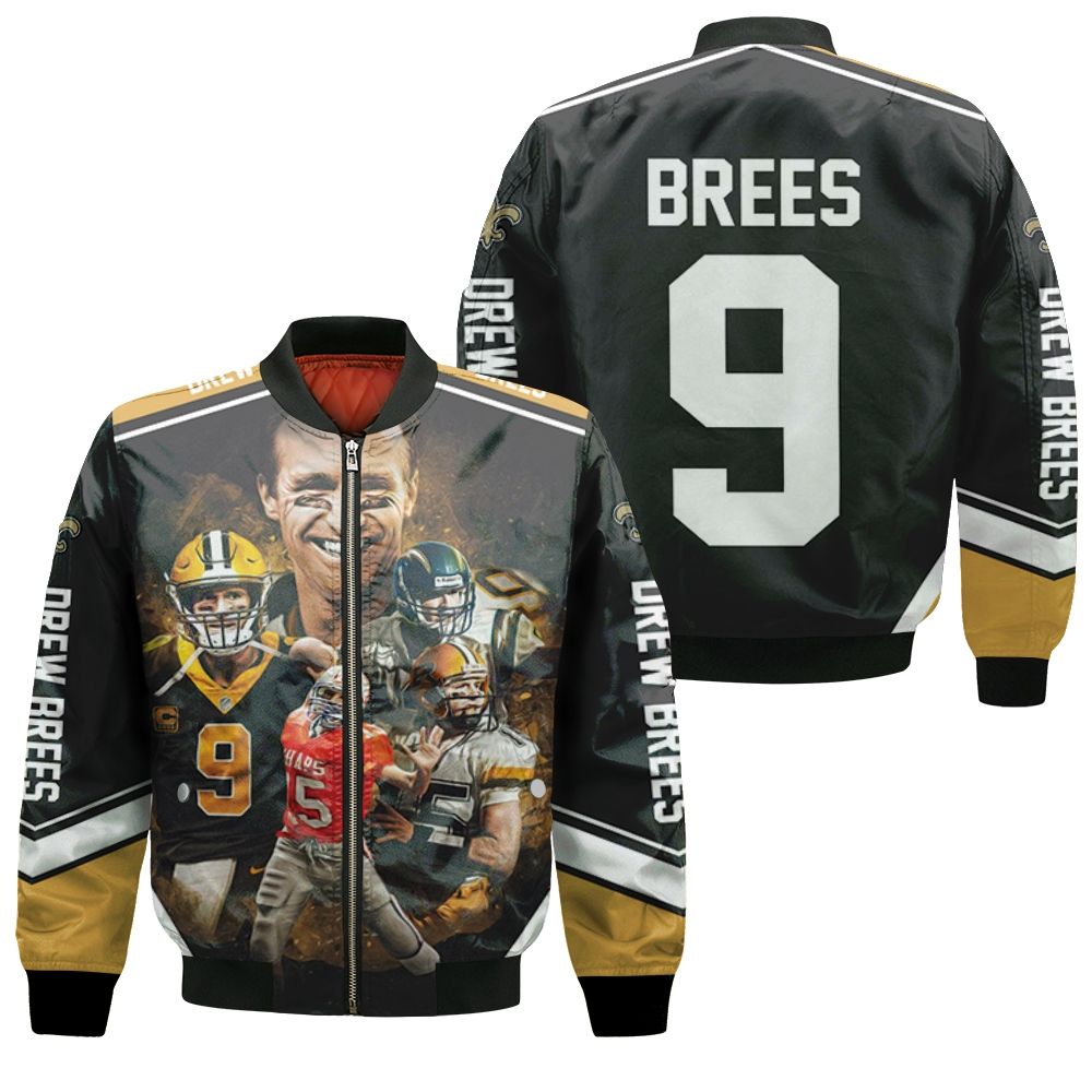Drew Brees Ins New Orleans Saints Bomber Jacket Drew Brees Ins New Orleans Saints Bomber Jacket