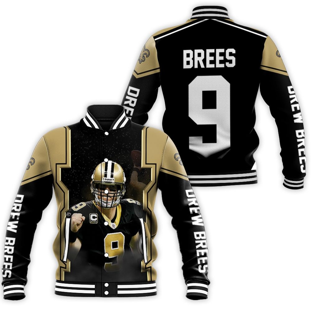 Drew Brees New Orleans Saints Baseball Jacket Drew Brees New Orleans Saints Baseball Jacket